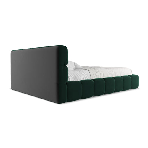 LaMiaSofa Bed met opbergruimte Roma - velours - flessengroen - 180x228x82