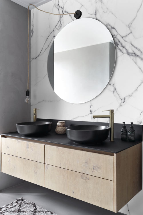 ESTAhome fotobehang marmer zwart wit - 300 x 300 cm - 158942 - vtwonen shop