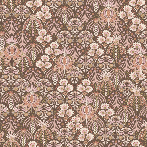 ESTAhome behang vintage bloemen in art nouveau stijl oudroze en bruin - 50 x 900 cm - 130974 - vtwonen shop