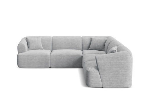 Cosmopolitan Design Symmetrische modulaire hoekbank Campi 6-zits, ribfluwelen geld - 255x255x70cm