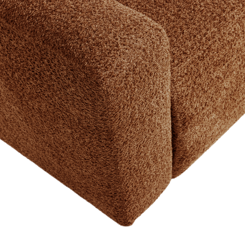 WOOOD 1-zits bank arm links Mojo Base - Wollig - Roestbruin - 74x105x97