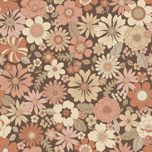 ESTAhome behang retro bloemen oudroze en beige - 53 cm x 10.05 m - 130966 - vtwonen shop