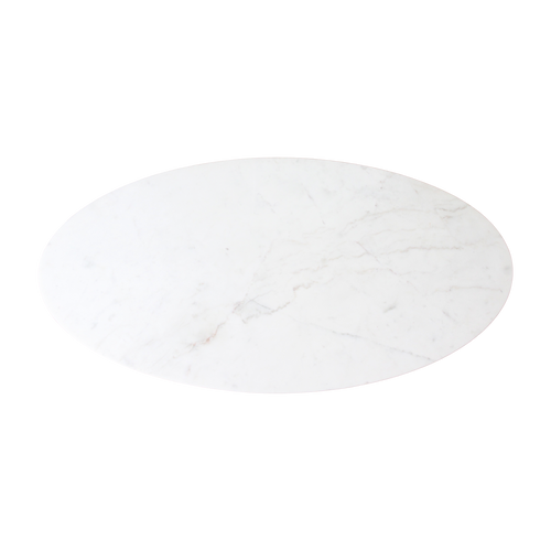 Ovale marmeren salontafel - Wit - 120x60x38 cm