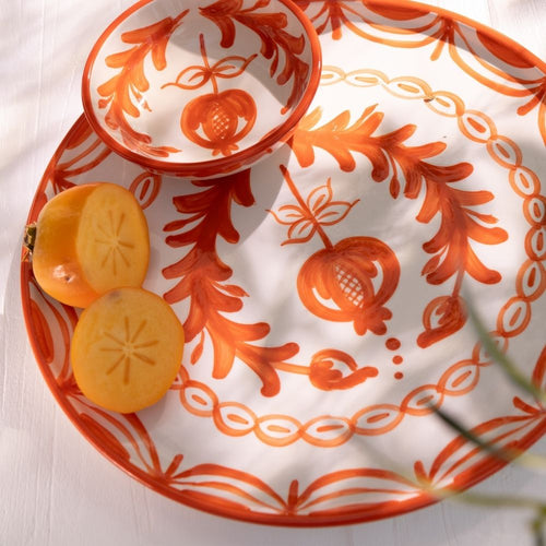 J-Line bord Granada - keramiek - wit/oranje - vtwonen shop