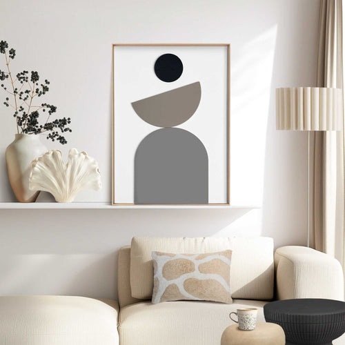 Reinders Abstract Balance schilderij 3d art -  beige - woonkamer - 70x50cm
