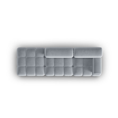 Cosmopolitan Design - Linker modulaire bank Cortina 4-zits, flueel lichtblauw - 94x282x70cm