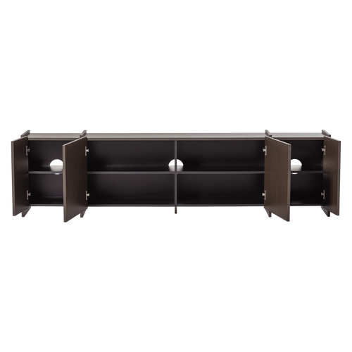 WOOOD tv meubel 200 cm Brock - Essen Fineer - Middenbruin - 53x200x44