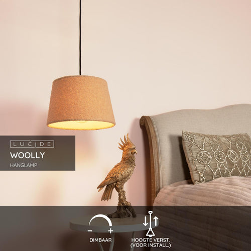 Lucide hanglamp WOOLLY - 1xE27 - Okergeel - vtwonen shop