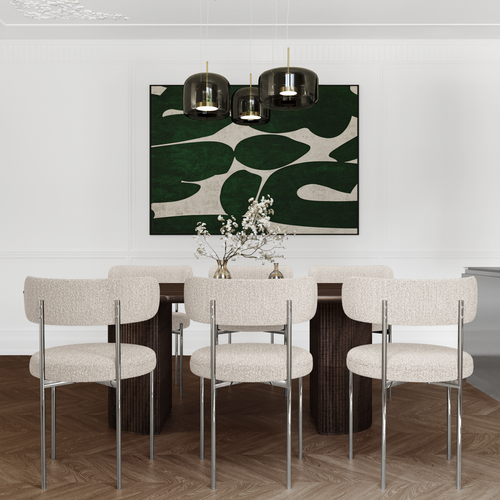 Premium Interiors - Set van 2 stoelen MUSE - bouclette crème 52cm