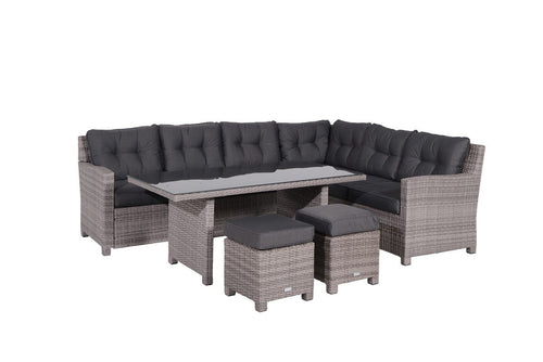 Blue bird lounge-diningset - 5-delig - rechts - grey - reflex black