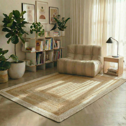 Mrcarpet Jute vloerkleed Rechthoek naturel/wit 160x230cm - vtwonen shop