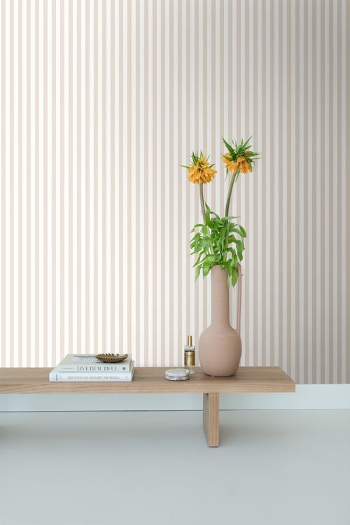 ESTAhome behang strepen beige en wit - 53 cm x 10.05 m - 130949 - vtwonen shop