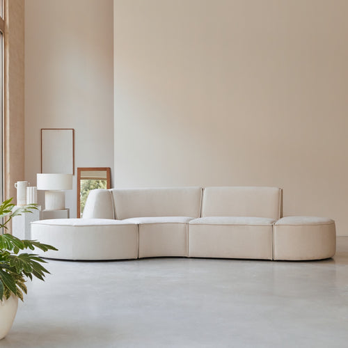 Tikamoon Modulaire 4-zitsbank in beige stof - Beige