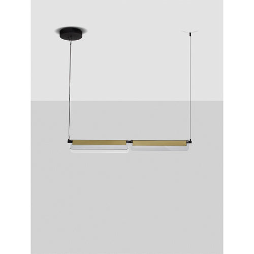 Nova Luce APNEA Hanglamp voor aan het plafond in de kleuren zandzwart, goud en grijs, Triac dimbare LED 20W 1200lm 3000K
