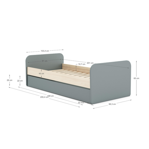 Calicosy - SIMON Bed - Eiken - 102x205,4x65 cm