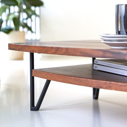 Tikamoon Massief palissander salontafel - Donkerbruin - vtwonen shop