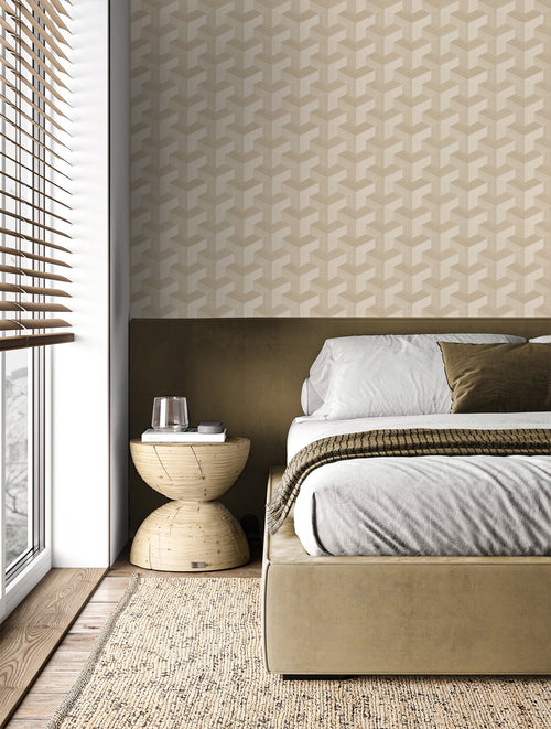 Origin Wallcoverings behang grafisch 3D motief beige - 50 x 900 cm - 348001 - vtwonen shop