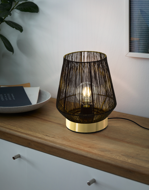 EGLO tafellamp Escandidos - e27 - 26 cm - zwart/koper/goud - vtwonen shop