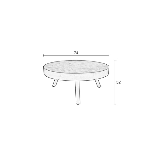 Housecraft Living Suri Salontafel Rond Hout Teak 70 cm Zwart - vtwonen shop