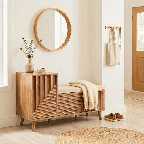 Calicosy - Schoenenbank EDEN - Licht hout 101x39x59 cm