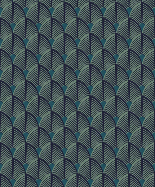 Masureel behang geometrische vormen groen - 53 cm x 10.05 m - 632241
