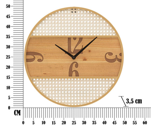 Houten wandklok bruin rond 50x3,5 cm