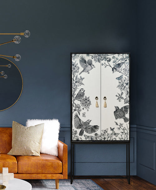 Kast dressoir met 2 deuren van MDF met grijsachtig wit en zwart patroon - vtwonen shop