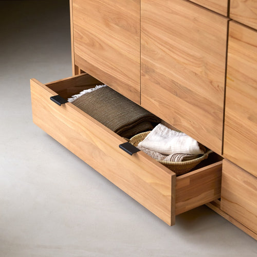 Tikamoon Massief teakhouten buffetkast 200 cm - Naturel