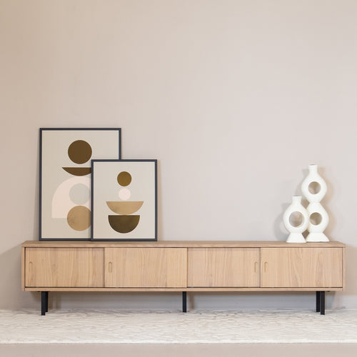 DÉJA Living Tv-Meubel Ilja - Metaal/Eikenhout - Naturel - 200cm - vtwonen shop