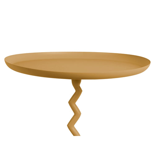 Leitmotiv bijzettafel Zig Zag - geel - Ø40cm
