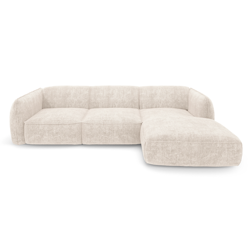 Sia Home - Rechte hoekbanken LIVIA - Fluweel weefsel - Crème - 272cm