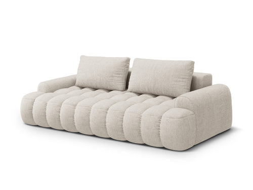 Cosmopolitan Design Slaapbank met opbergdoos Linz 4-zits, structurele stof beige - 100x250x84cm