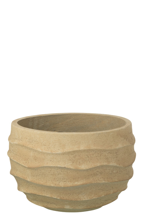 J-Line bloempot Golf + Buiten zand - steen - beige - small