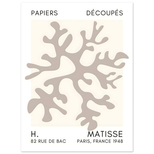 Artfulprints  Matisse – Dreamy coral flower grey   poster 30x40 cm - vtwonen shop