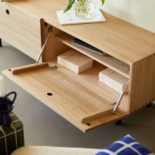 Tikamoon Massief eiken tv-meubel 160 cm - Naturel