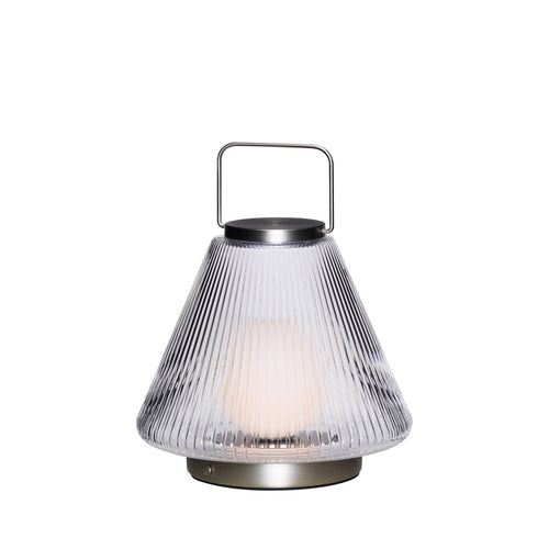 Hübsch draagbare lamp Tou - glas/ijzer - ø24xh28cm