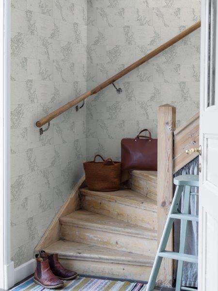 Borastapeter behang wereldkaart beige - 53 cm x 10.05 m - 660509