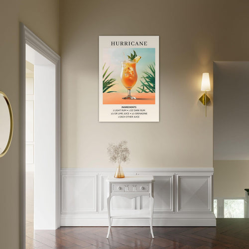 Artfulprints  Hurricane cocktail - Ingrediënten   poster 50x70 cm - vtwonen shop