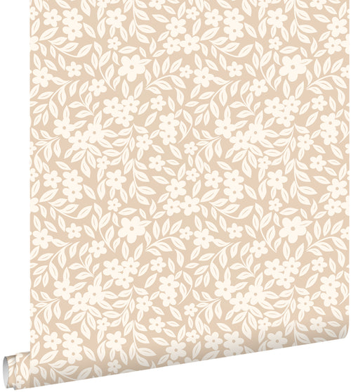 ESTAhome behang bloemetjes beige - 50 x 900 cm - 131438 - vtwonen shop