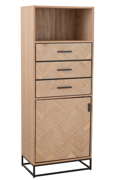 J-Line kast Hoog Zigzag - hout/metaal - naturel/zwart - vtwonen shop