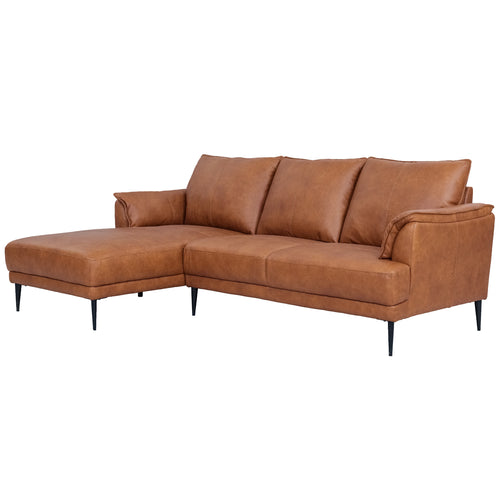 Furnhouse chaise longue bank links Soul - Cognacbruin - Leer - 155x233x88