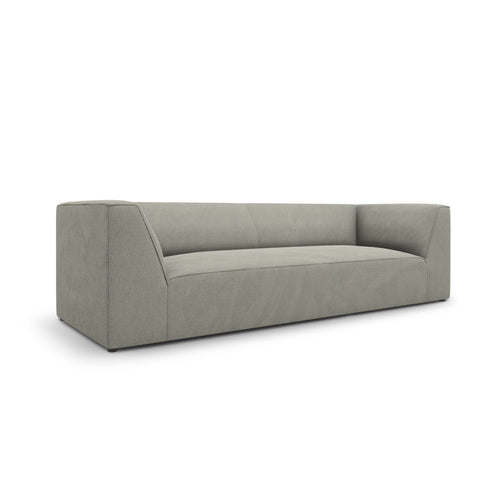 Cosmopolitan Design - Bank Siena 3-zits, ribfluwelen lichtgrijs - 92x232x69cm