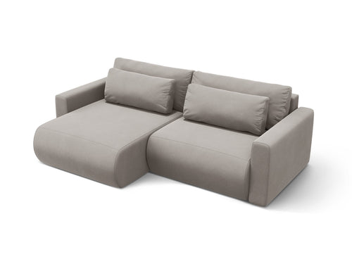 Cosmopolitan Design Omkeerbare converteerbare hoekbank met opbergdoos Belfast 3-zits, flueel concreet - 149x240x84cm