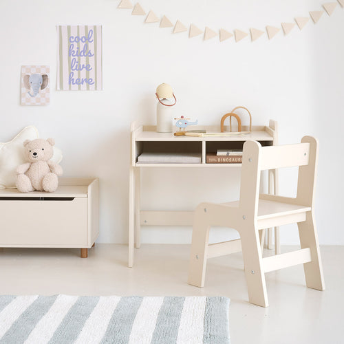 Petite Amélie Kinderbureau en stoel Lune beige - MDF - beige