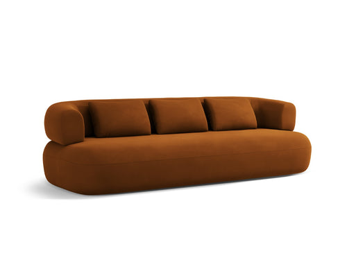 Micadoni Bank Jenny 4-zits, flueel roze - 90x226x73cm