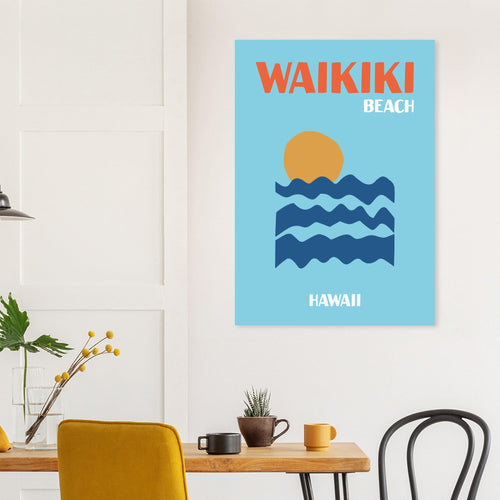 Artfulprints  Hawaii - Waikiki Beach   poster 50x70 cm - vtwonen shop