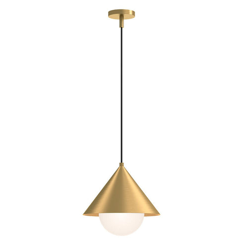 Kuppel-Pendelleuchte, modernes gebürstetes Gold, 1 x E27