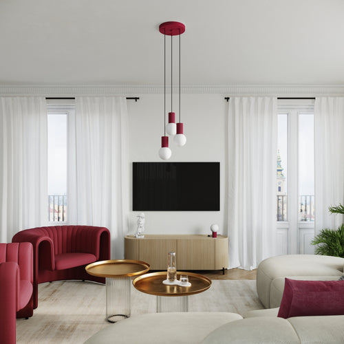 Sollux Lighting Tafellamp HALO bordeaux - 12x12x19cm