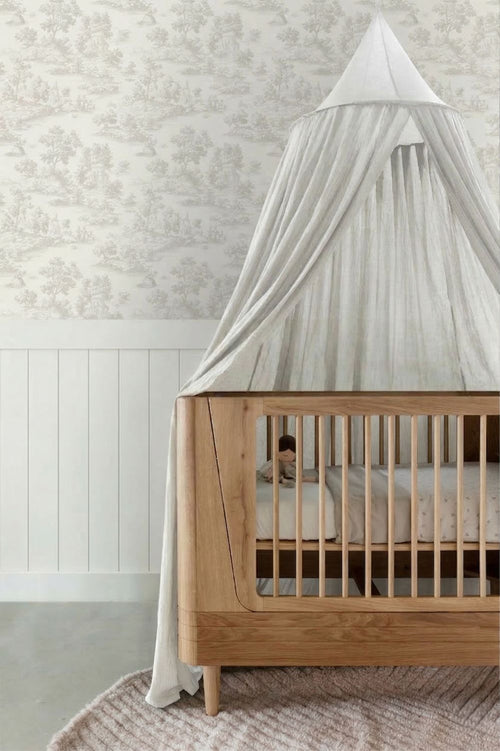 Sanders & Sanders behang toile de jouy print beige - 53 cm x 10 m - 641034