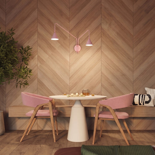 Sollux Lighting Wandlamp NOX 2 roze met schakelaar - 150x80x30cm